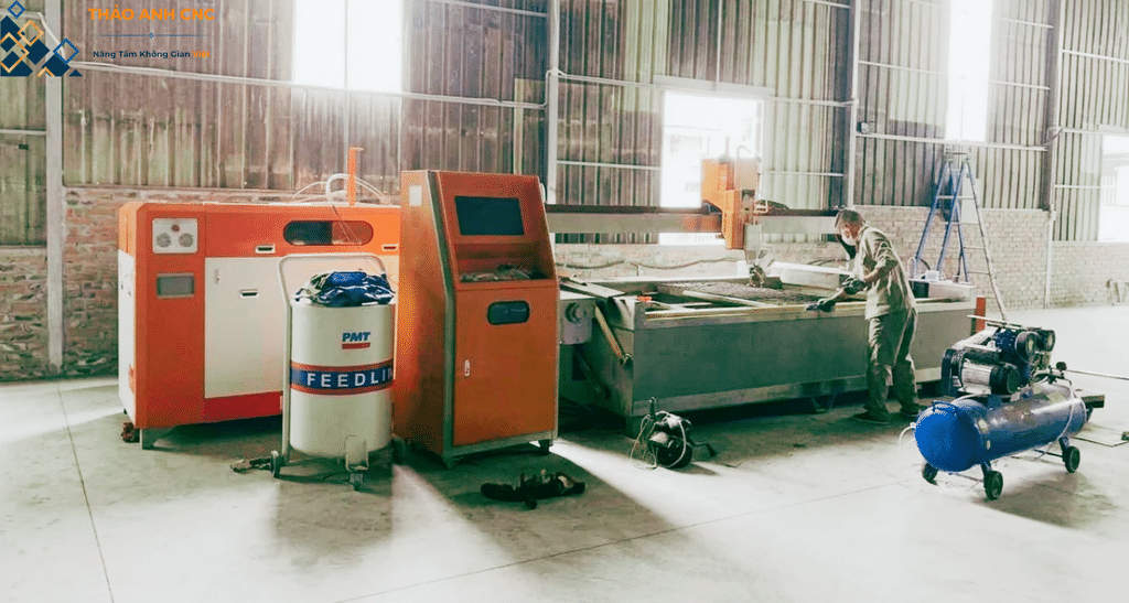 Ứng dụng của máy cắt cnc tia nước trong cắt gạch thảm